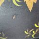 Oval tray, 19th century, hand-painted sheet metal, butterfly & bouquet, Napoleon III