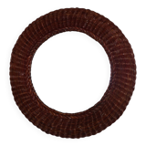 Woven wicker mirror vintage italy 1970