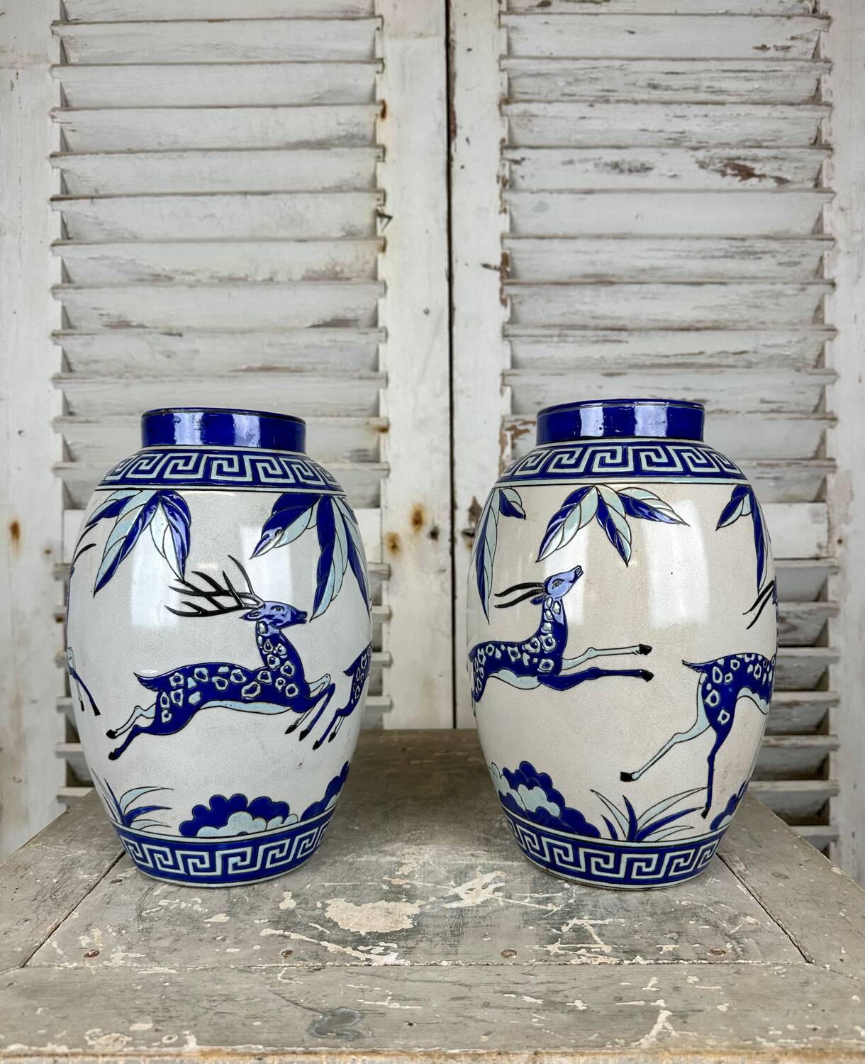 Pair of Art Deco style ceramic vases