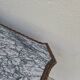 Louis XV style game table in solid oak and richly decorated marble
