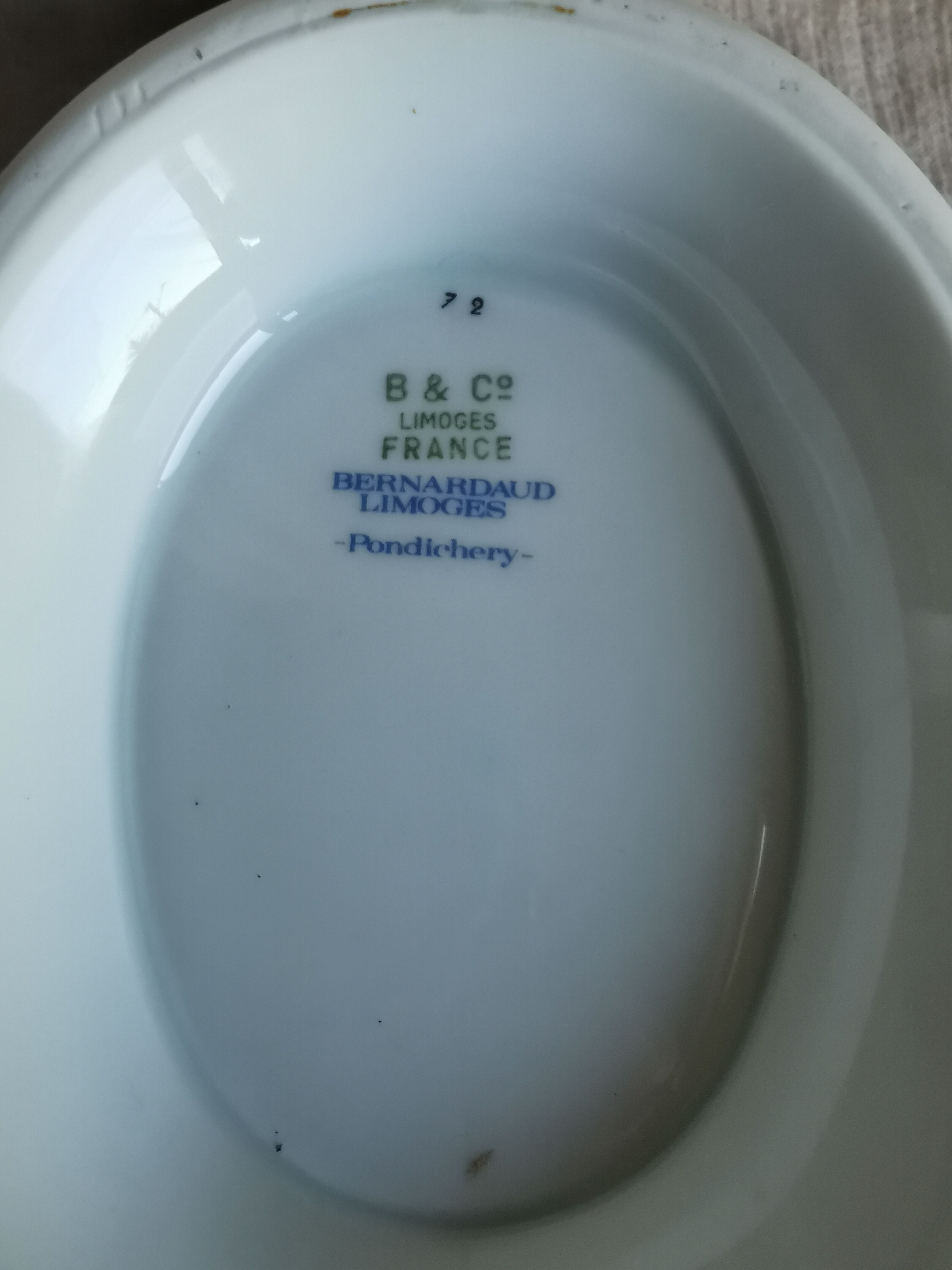 Oval soup pot in Limoges Bernardaud porcelain, Pondicherry model