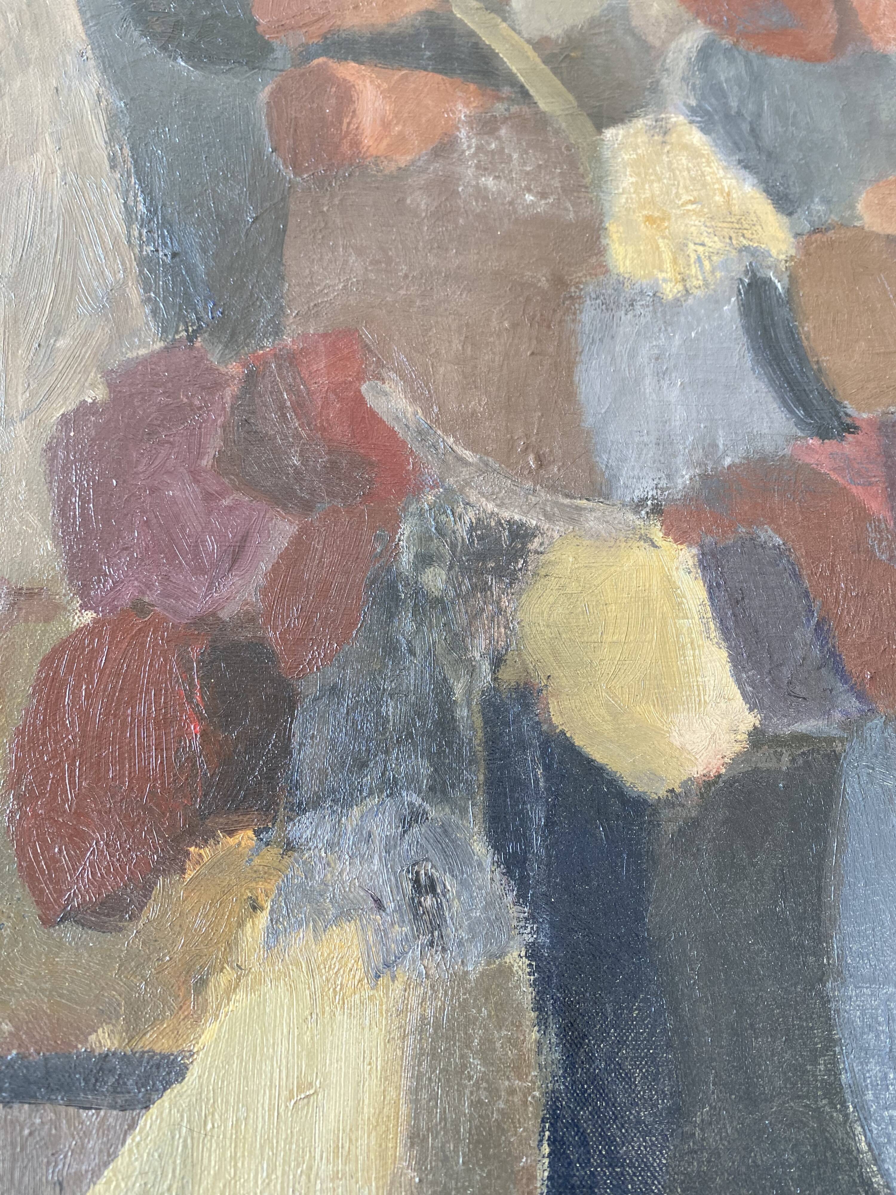 Oil on canvas stylized bouquet