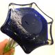Vintage blown glass vase, twisted, blue and green, height: 39cm