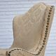 1960s, Danish cocktail lounge chair, jacquard fabric, beech wood.