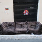 Togo in brown velvet by Michel Ducaroy for Ligne Roset 70s