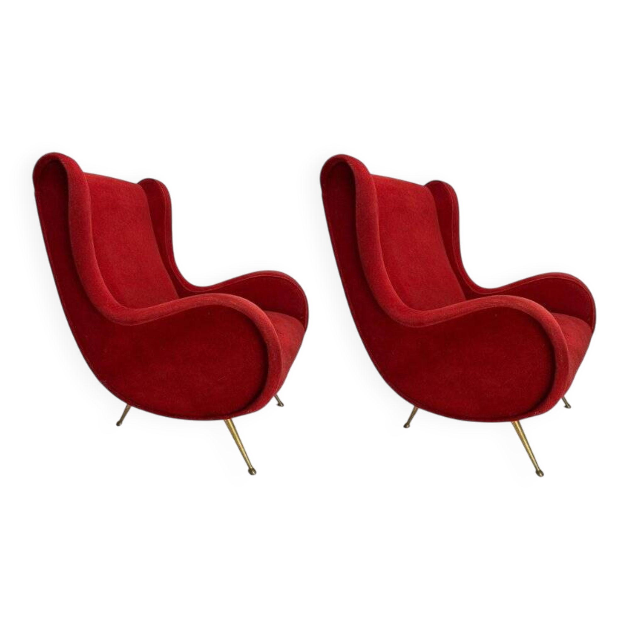 Set of Italian Senior Chairs / Lounge Chairs in the style of Marco Zanuso, 1950s