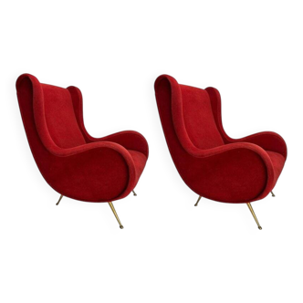 Set of Italian Senior Chairs / Lounge Chairs in the style of Marco Zanuso, 1950s