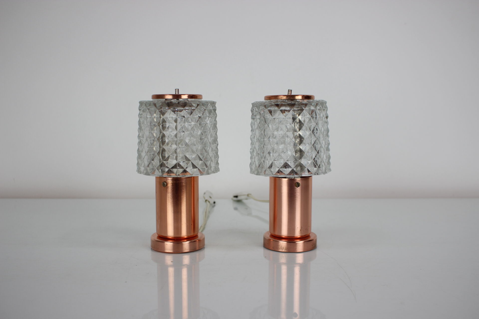 Pair of Copper Table Lamps by Kamenický Šenov, Czechoslovakia 1970