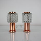 Pair of Copper Table Lamps by Kamenický Šenov, Czechoslovakia 1970