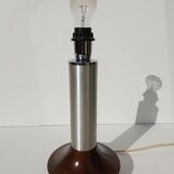 Wood and chrome metal design lamp 70s