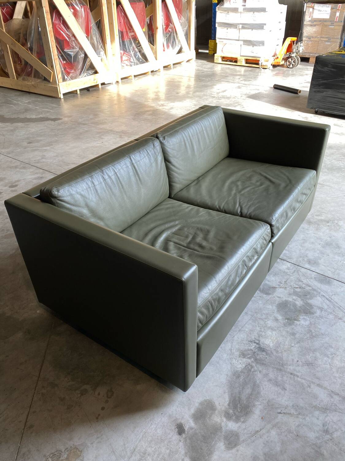Pfister sofa for Knoll in khaki leather