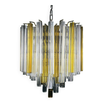 Crystal prism chandelier in Murano glass by Venini, 1970s.