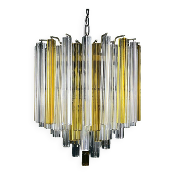 Crystal prism chandelier in Murano glass by Venini, 1970s.