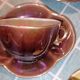 Rare service moka/café 13 cups iridescent porcelain Sarreguemines 19th century