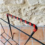 Vintage black metal magazine holder, circa 50's