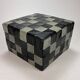 Vintage leather patchwork pouf, 1980s
