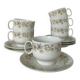 Lot de six tasses et sous-tasses en porcelaine décorée par Richard Ginori