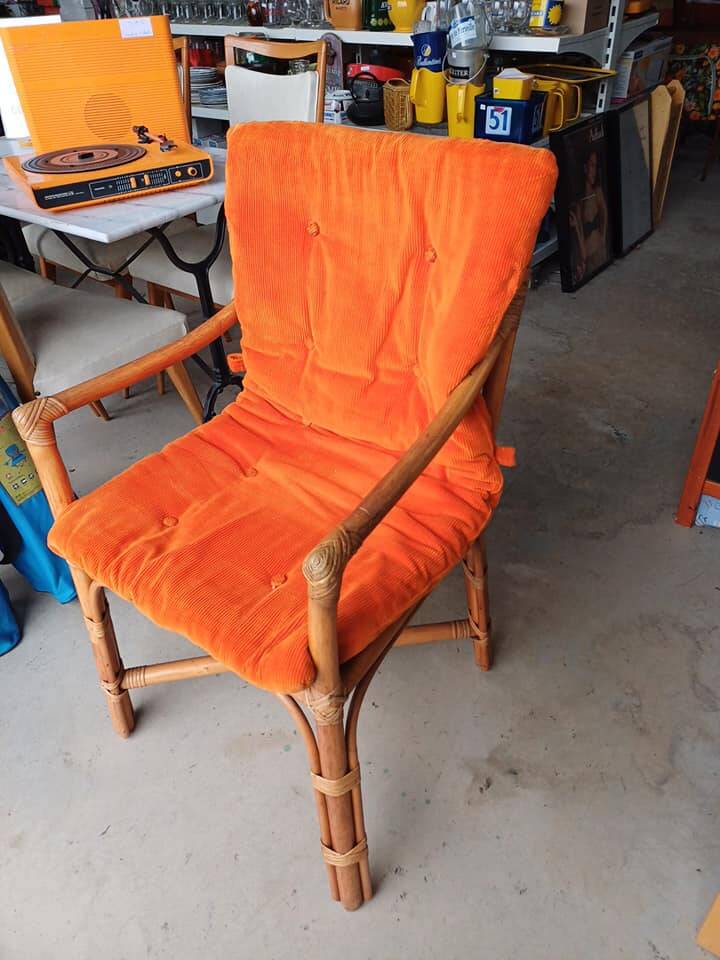 Vintage rattan armchair