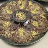 7 assiettes à huitres, vintage Vallauris Marius Giuge.