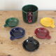 Set of 6 individual colorful vintage ashtrays in earthenware of Saint Clement