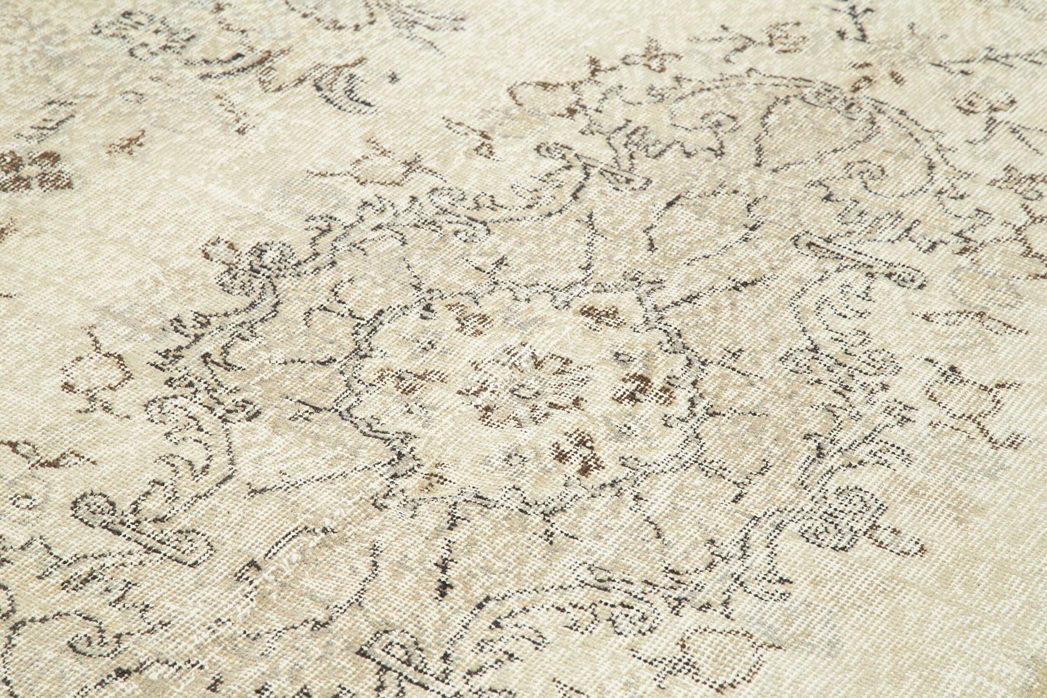 Anatolian handwoven antique 1980s beige rug 181 cm x 320 cm