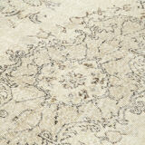 Anatolian handwoven antique 1980s beige rug 181 cm x 320 cm