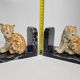 Pair of Lomonosov marble and porcelain bookends