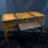 19th-century hairdresser with marquetry decoration on oak in the Louis XV Transition style.