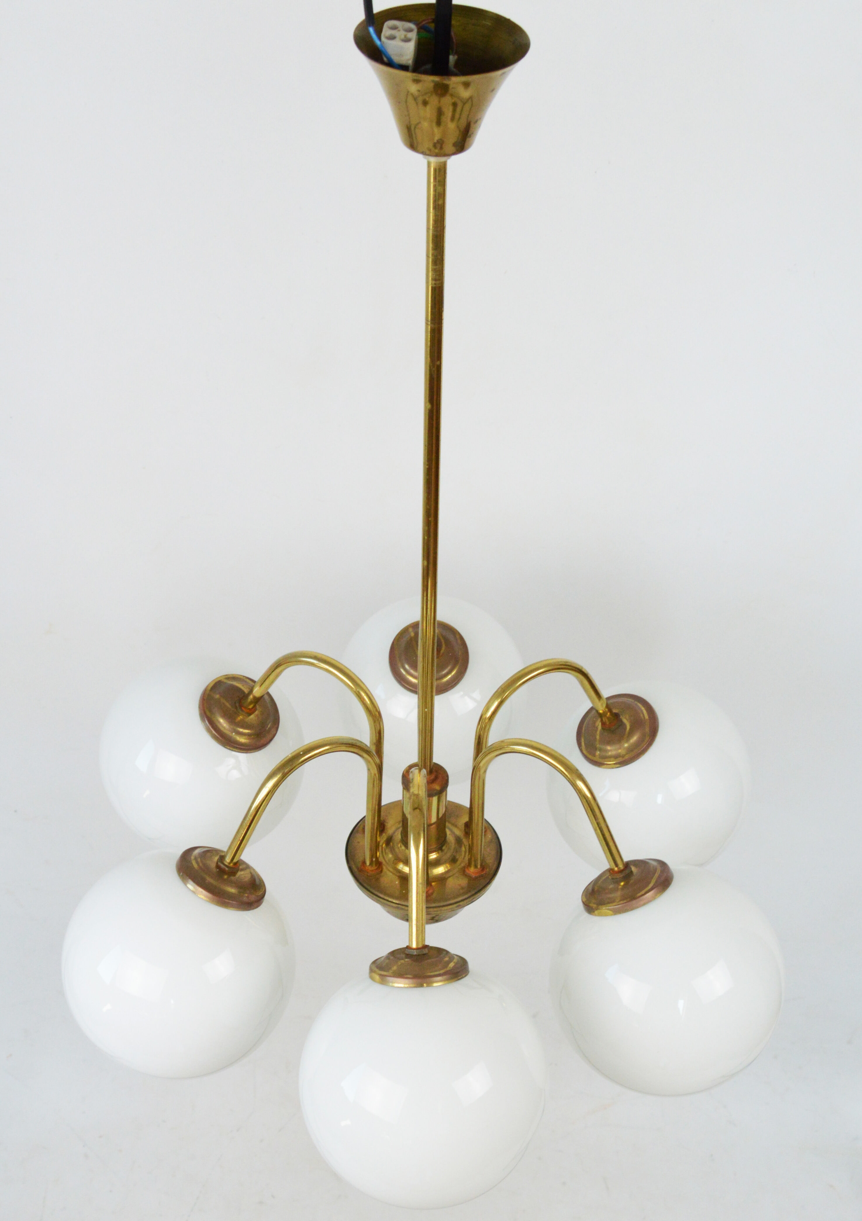 Six-arm chandelier, Poland, 1980s