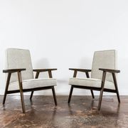 Vintage minimalist armchairs, Poland, 1960s, Set Of 2