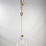 Pair of vintage Danish "Blues" opal glass pendant lamps by Sidse Werner for Holmegaaard, 1980s