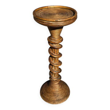 Twisted Rattan Column from the 60s Italy