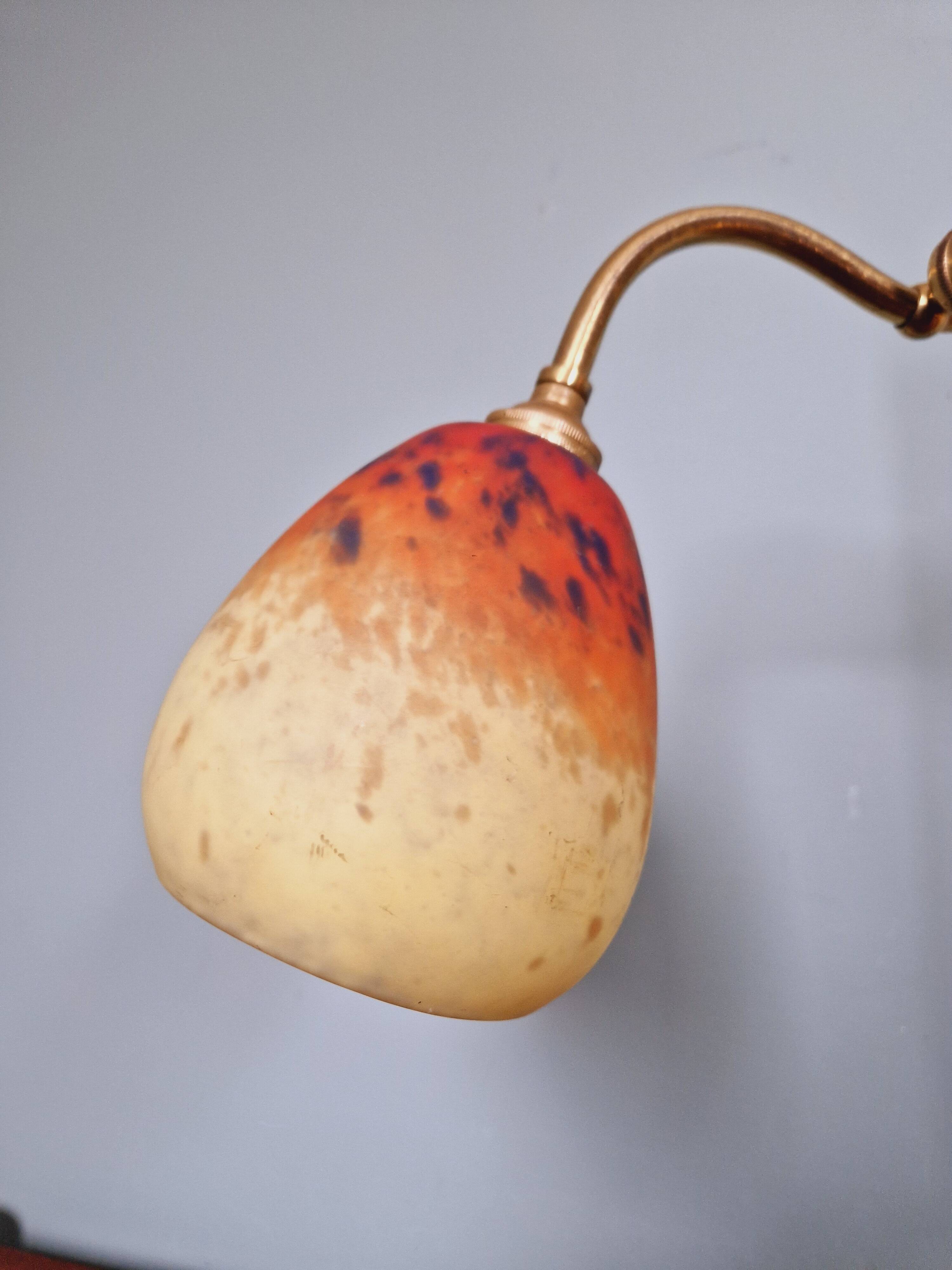 Art Deco desk lamp, glass signed Schneider, 1920s