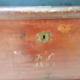 Large vintage chest old wooden trunk