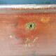 Large vintage chest old wooden trunk