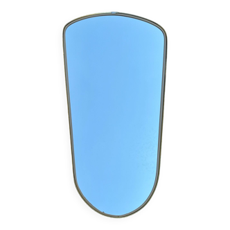 Grand miroir rétroviseur 1960 65X34 forme libre laiton doré