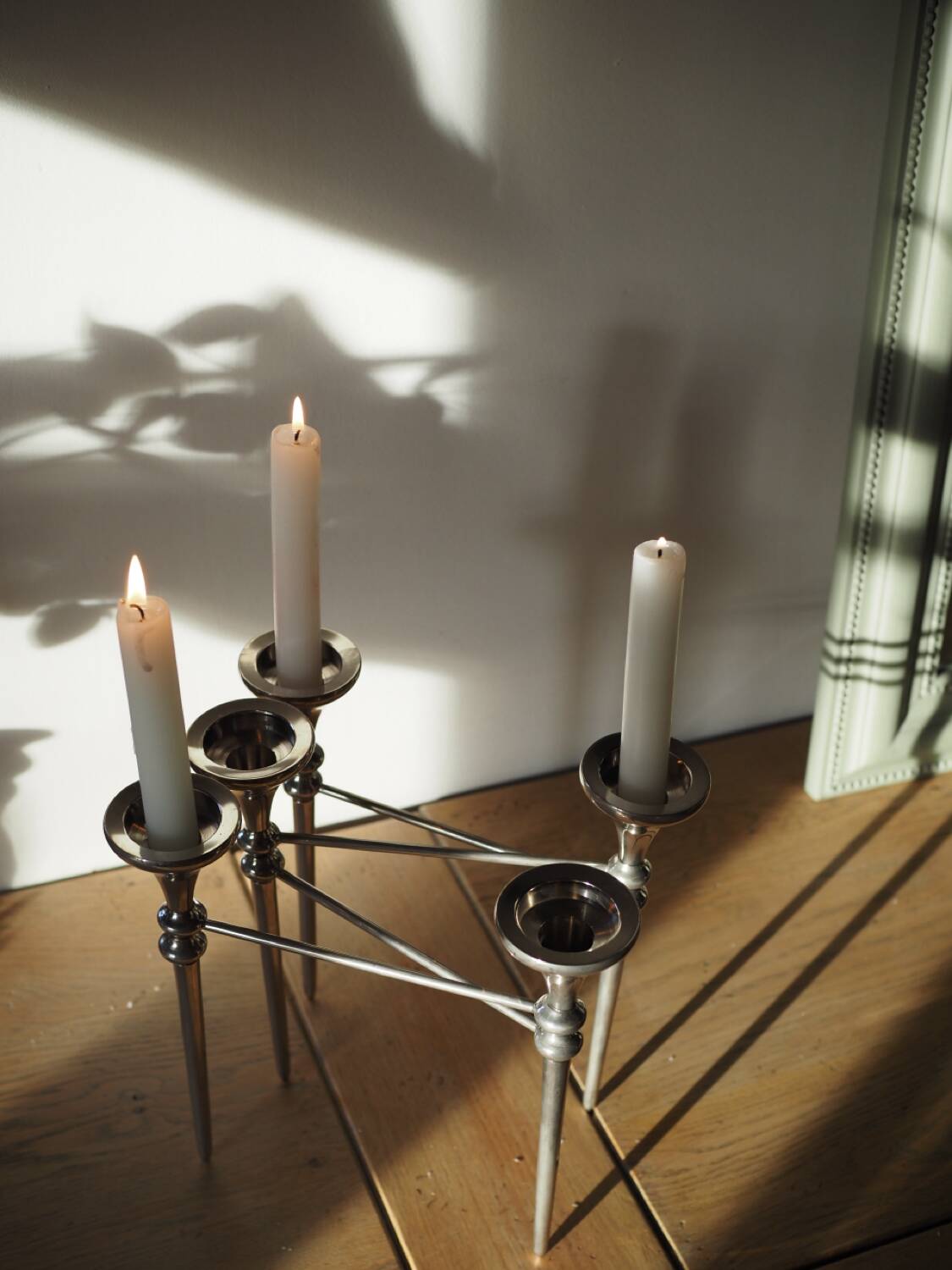 Scandinavian chrome modular candle holder 1960