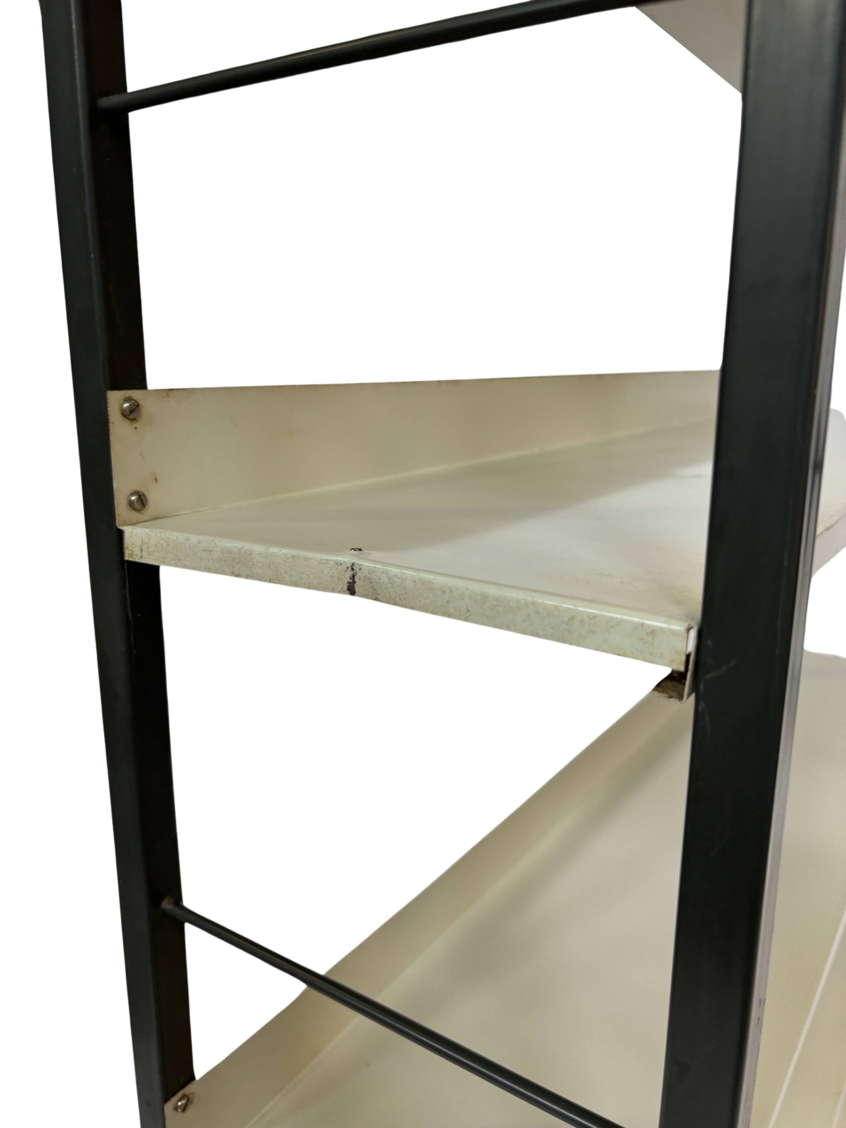 Free stanting Tomado shelving unit in metal and gray - 1960s Dutch Design