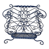 Porte-parapluie fer forgé bleu