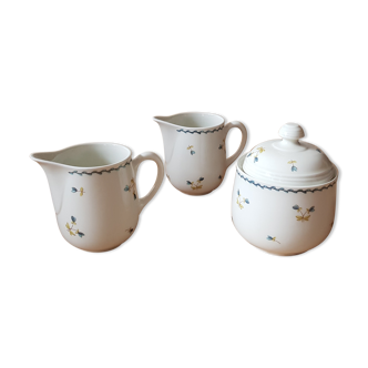 together Richard Ginori sugar bowl and milk jars