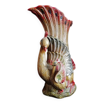 Vase en barbotine paon