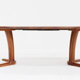 Table de salle à manger ronde extensible vintage Dyrlund danoise en teck massif