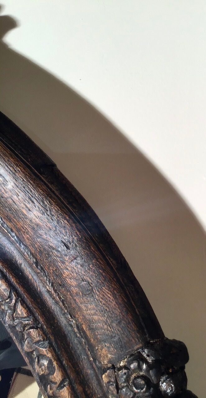 Oval mirror on an 18th century frame