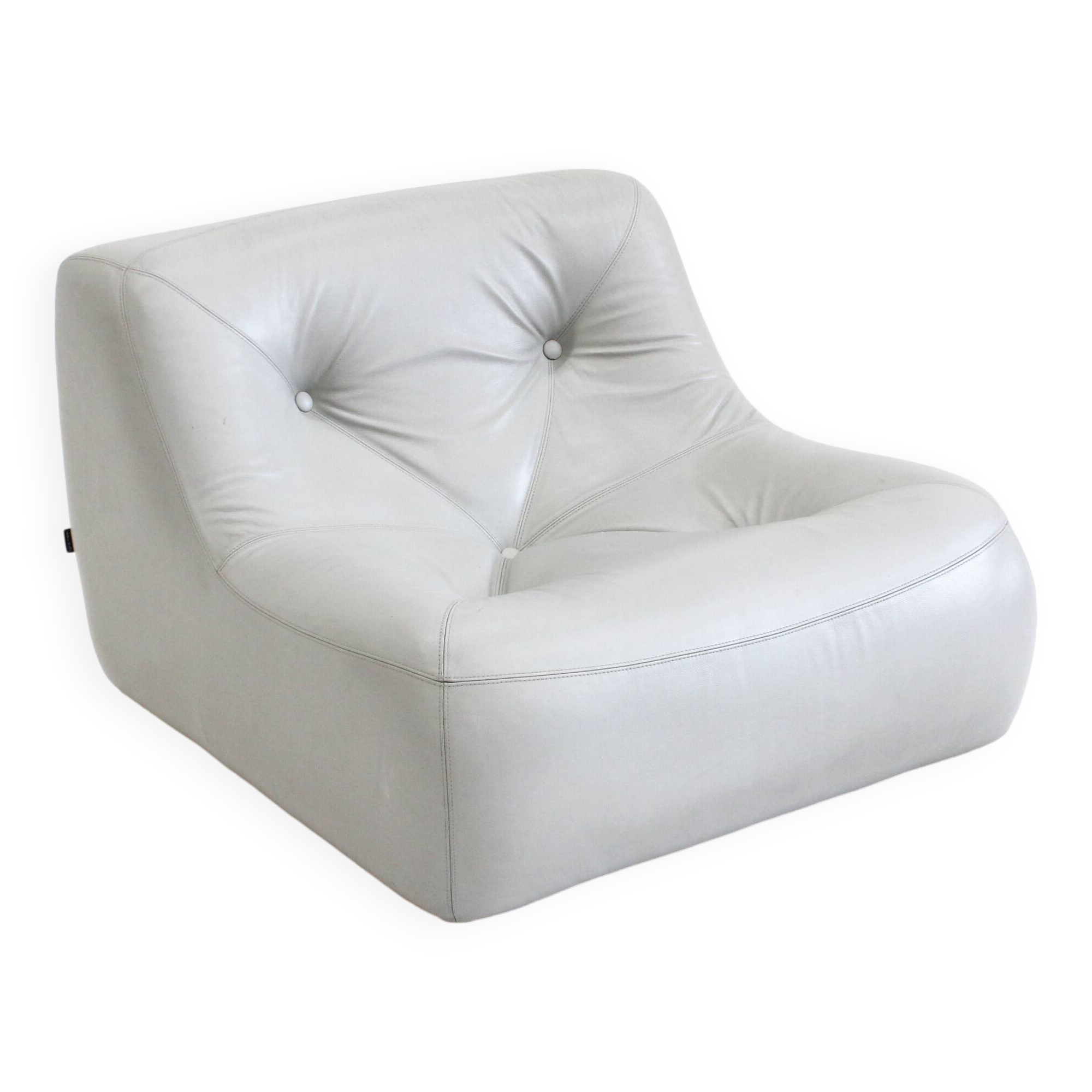 Fauteuil Kali en cuir gris de Michel Ducaroy pour Ligne Roset