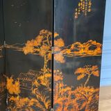 Lacquer screen 1900 4 leaves china tops