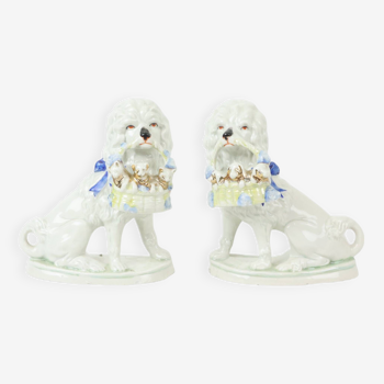 Pair of Porcelain dogs 19th Century Germany