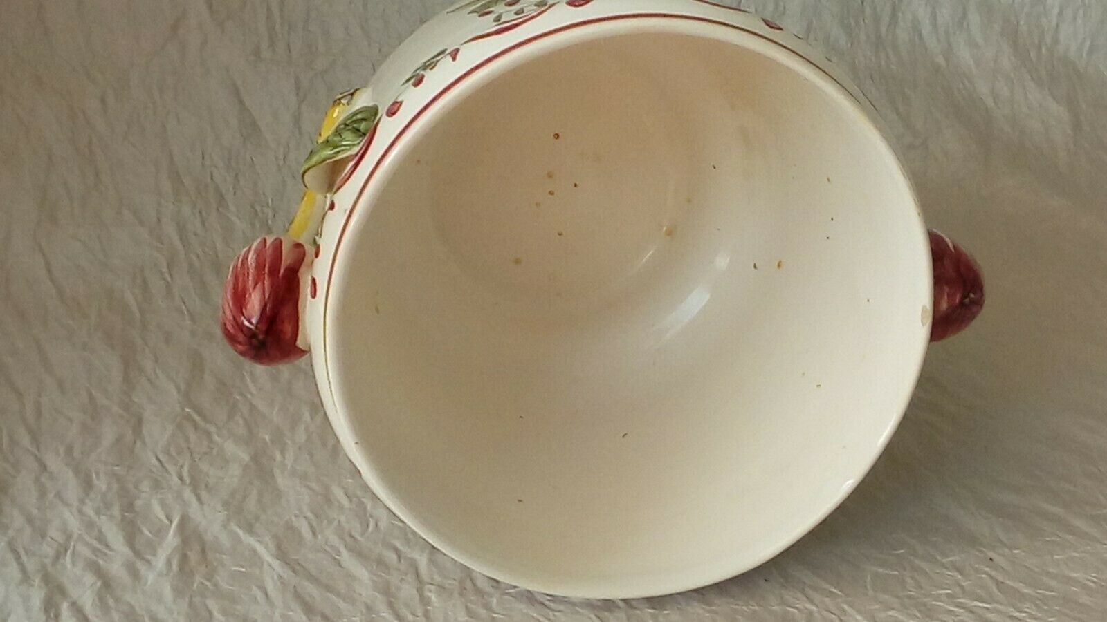Cache pot en faience decor strasbourg 20 eme
