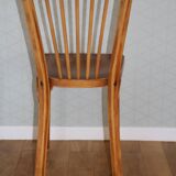 Set of 4 Baumann N°12 medium beech chairs