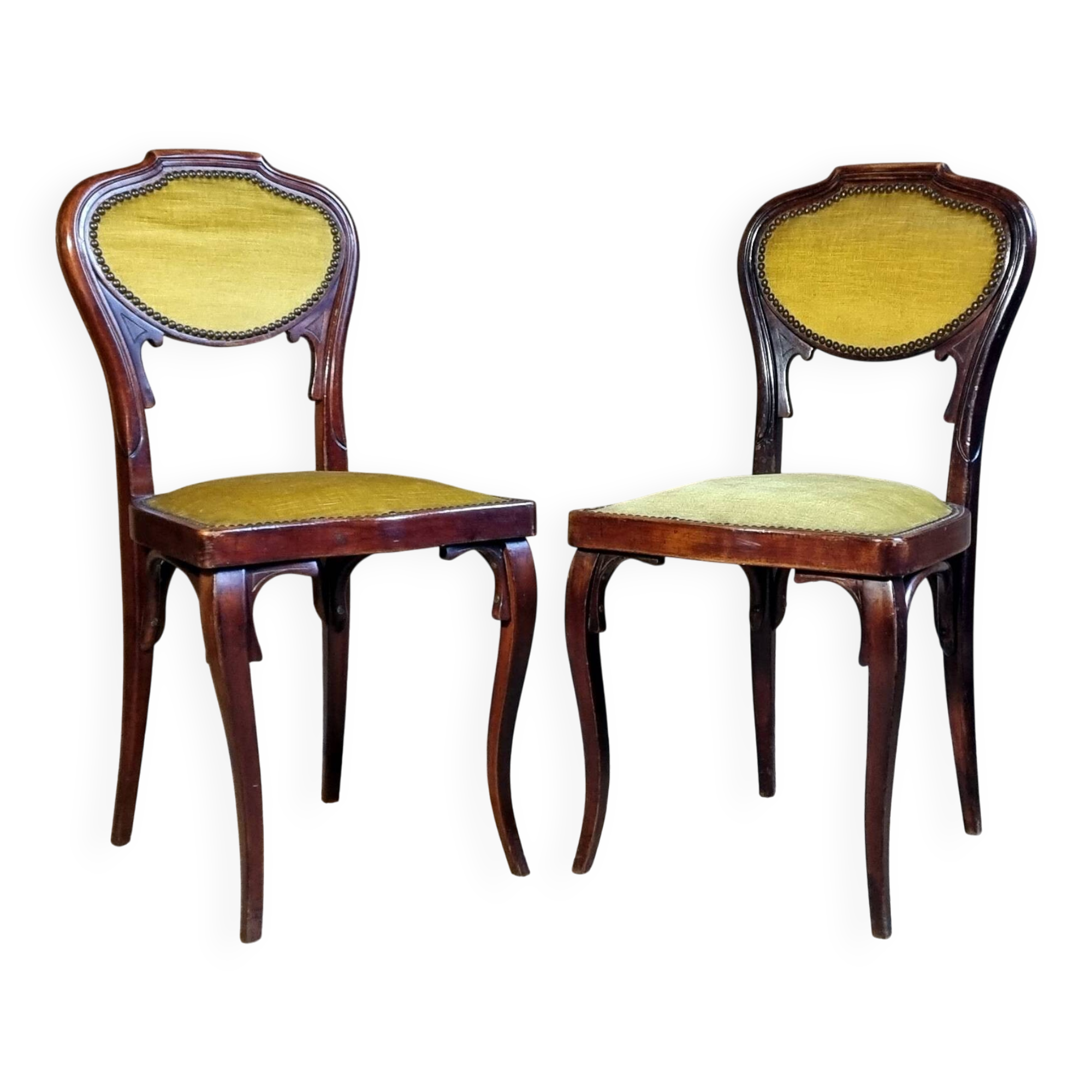 Pair of J&J KOHN Art Nouveau chairs from the Thonet era.