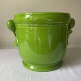 Cache-pot vert vernissé